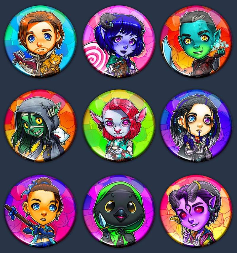 Critrole M9 Saison Zwei Charakter Pins Oder Magnete - 1, 75" Pin-Backed Buttons Set Von 3, 6 9 von ghostfire