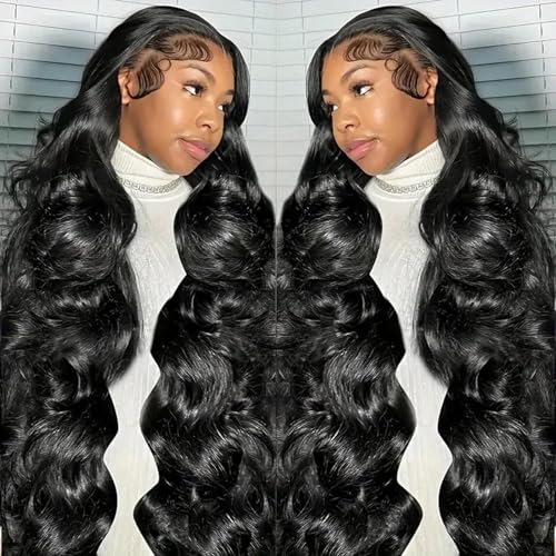 Echthaar-Perücken mit gewelltem Spitzenansatz, 13 x 6, 200 % Dichte, für Frauen, klebefreie Echthaar-Perücken mit HD-Spitze, vorgekräuselt, mit Babyhaar von ghotool