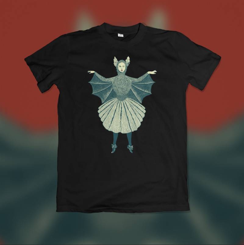 Die Fledermaus Lady Halloween Vintage Kurzärmeliges Unisex T-Shirt Die Fledermaus Lady Halloween Vintage Kurzärmeliges Unisex T-Shirt von ghoulmez