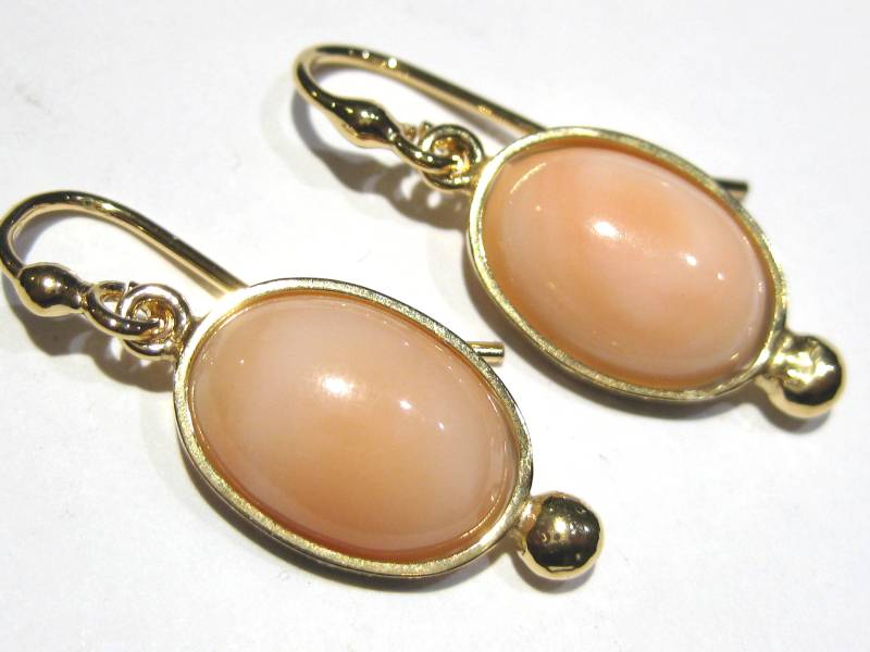 Koralle Rosa Ohrringe Gold 18 K von giacobbi