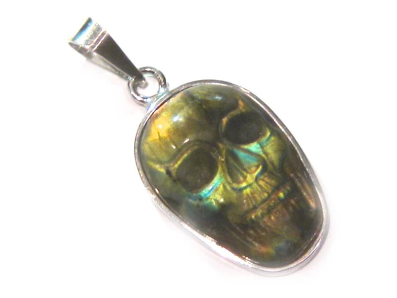 Labradorit Anhänger Schädel Silber 925% von giacobbi