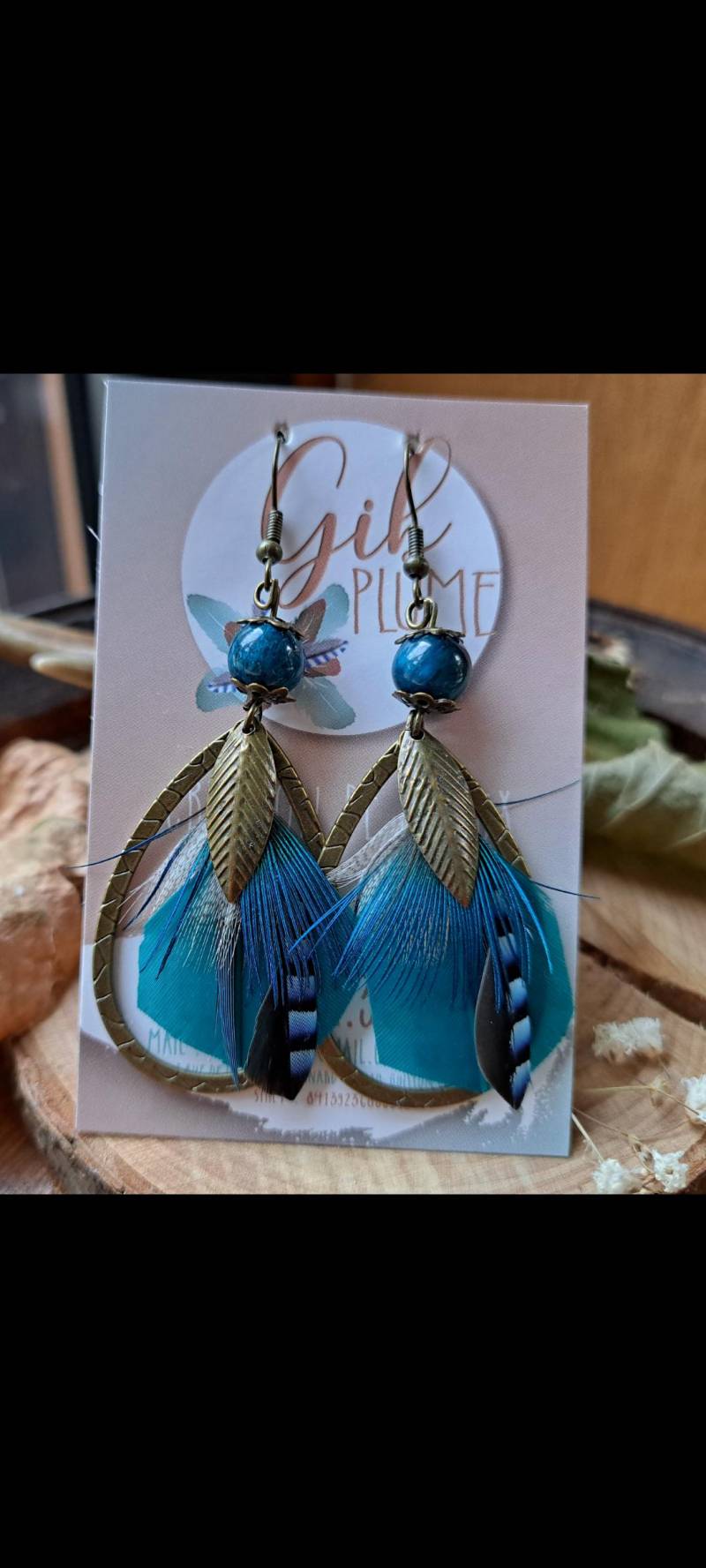 Paar Blumenohrringe - Schmuck Aus Natürlichen Federn Geschenk Für Frauen Elegant Eichelhäher Und Leicht Blatt Hochzeit von gibplume