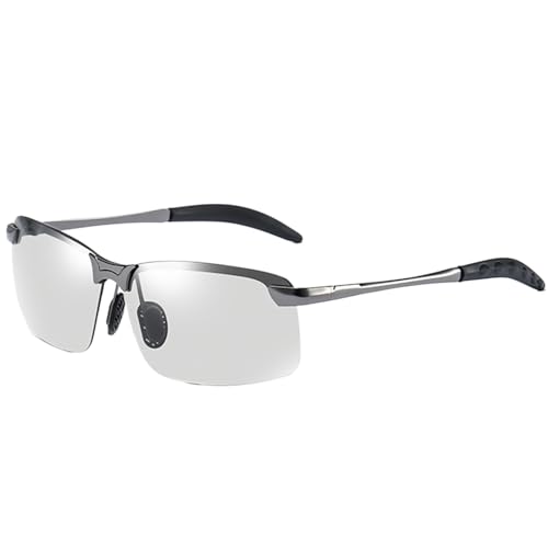 gifyym polarisierte photochrome Sonnenbrille | Fahren Sie polarisierte Sonnenbrillen, Metallrahmen Sonnenbrille, UV400 -Schutz für Männer zum Fahren des Fischens von gifyym