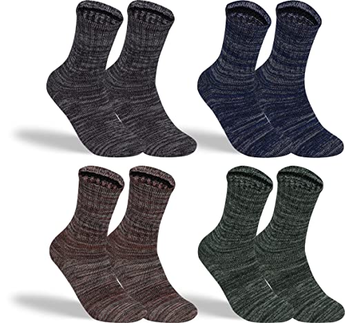 gigando 4 Paar Outdoor Thermosocken Bambus für Damen & Herren, warm und atmungsaktiv, braun, olive, schwarz, marine, 35-38 von gigando