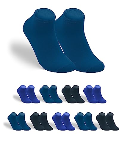 gigando 9 Paar Baumwoll Premium Sneaker Socken für Damen & Herren, weich, elastisch und atmungsaktiv, blautöne, 35-38 von gigando