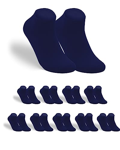 gigando 9 Paar Baumwoll Premium Sneaker Socken für Damen & Herren, weich, elastisch und atmungsaktiv, marineblau, 35-38 von gigando