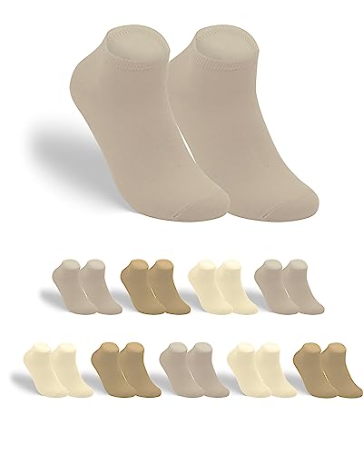 gigando 9 Paar Baumwoll Premium Sneaker Socken für Damen & Herren, weich, elastisch und atmungsaktiv, naturtöne, 35-38 von gigando