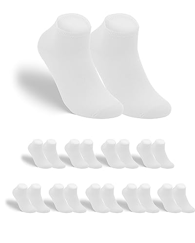 gigando 9 Paar Baumwoll Premium Sneaker Socken für Damen & Herren, weich, elastisch und atmungsaktiv, weiß, 43-46 von gigando
