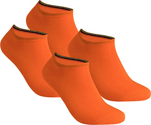 gigando | Damen und Herren | Qualitäts Sneaker Socken | 4 Paar | modisch und universell | bunte kurze Strümpfe | orange | 43-46 von gigando