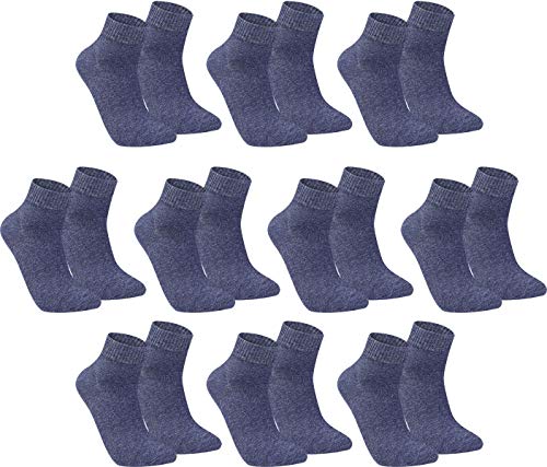 gigando – Kurze Quarter Socken Herren jeans Baumwolle 10 Paar im Vorteilspack, atmungsaktive Kurzsocken für Alltag, Sport und Freizeit, ohne Naht, 43-46 von gigando