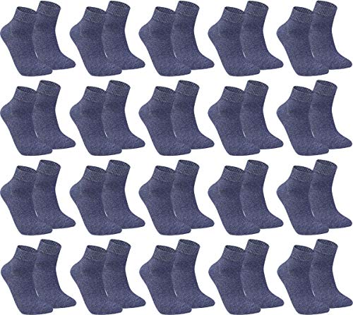 gigando – Kurze Quarter Socken Herren jeans Baumwolle 20 Paar im Vorteilspack, atmungsaktive Kurzsocken für Alltag, Sport und Freizeit, ohne Naht, 39-42 von gigando