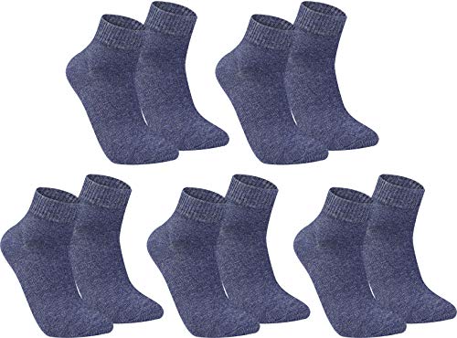 gigando – Kurze Quarter Socken Herren jeans Baumwolle 5 Paar im Vorteilspack, atmungsaktive Kurzsocken für Alltag, Sport und Freizeit, ohne Naht, 43-46 von gigando