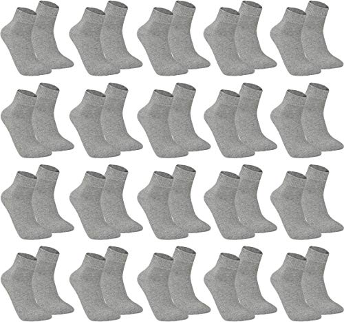 gigando – Kurze Quarter Socken Herren silber Baumwolle 20 Paar im Vorteilspack, atmungsaktive Kurzsocken für Alltag, Sport und Freizeit, ohne Naht, 39-42 von gigando