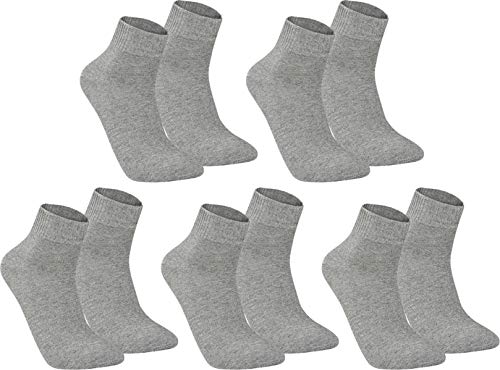 gigando – Kurze Quarter Socken Herren silber Baumwolle 5 Paar im Vorteilspack, atmungsaktive Kurzsocken für Alltag, Sport und Freizeit, ohne Naht, 39-42 von gigando