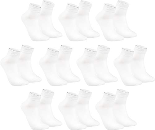 gigando Kurze Quarter Socken Herren weiß Baumwolle 10 Paar im Vorteilspack, atmungsaktive Kurzsocken für Alltag, Sport und Freizeit, ohne Naht, 43-46 von gigando