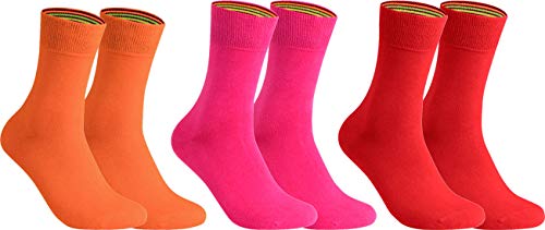 gigando – Socken Herren Baumwolle Uni Farben 3er oder 8er Pack in Premiumqualität – bunt farbige Strümpfe für Anzug, Business, Freizeit – ohne Naht - in rosa, rot, orange Größe 39-42 von gigando