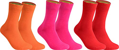 gigando – Socken Herren Baumwolle Uni Farben 3er oder 8er Pack in Premiumqualität – bunt farbige Strümpfe für Anzug, Business, Freizeit – ohne Naht - in rosa, rot, orange Größe 43-46 von gigando