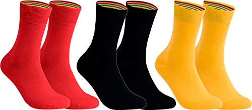 gigando – Socken Herren Baumwolle Uni Farben 3er oder 8er Pack in Premiumqualität – bunt farbige Strümpfe für Anzug, Business, Freizeit – ohne Naht - in schwarz, rot, gelb Größe 35-38 von gigando