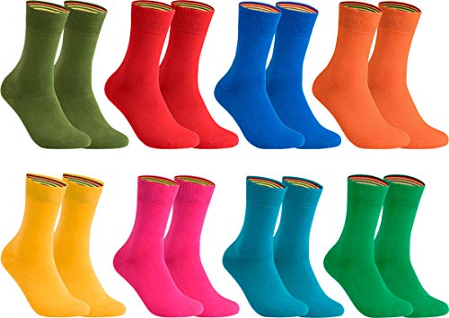 gigando – Socken Herren Baumwolle Uni Farben 4er oder 8er Pack in Premiumqualität – Strümpfe für Anzug, Business und Freizeit - olive, orange, rosa, blau, rot, gelb, petrol, grün Gr. 35-38 von gigando