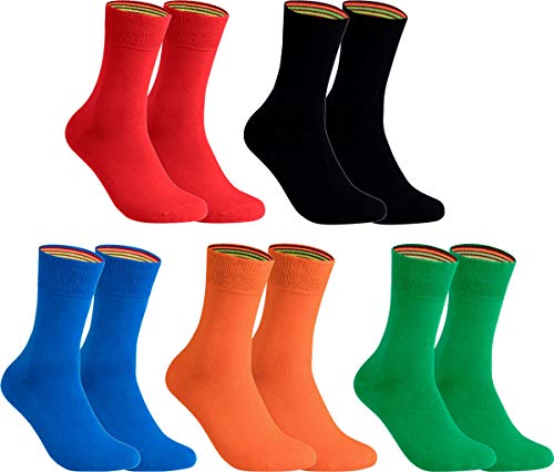 gigando – Socken Herren Baumwolle Uni Farben 5er oder 8er Pack in Premiumqualität – bunt farbige Strümpfe für Anzug, Business und Freizeit - rot, grün, schwarz, blau, orange Gr. 35-38 von gigando
