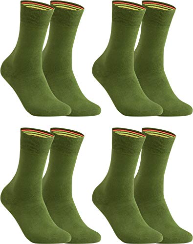 gigando XL Übergröße Socken Herren Baumwolle Uni Farben 4er oder 8er Pack Premiumqualität bunt farbige Strümpfe für Anzug, Business, Freizeit ohne Naht, olive, 47-50 von gigando