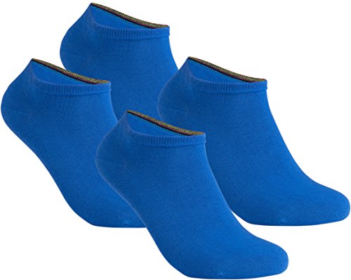 gigando | Damen und Herren | Qualitäts Sneaker Socken | 4 Paar | modisch und universell | bunte kurze Strümpfe | blau | 39-42 von gigando