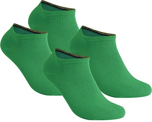 gigando | Damen und Herren | Qualitäts Sneaker Socken | 4 Paar | modisch und universell | bunte kurze Strümpfe | grün | 39-42 von gigando