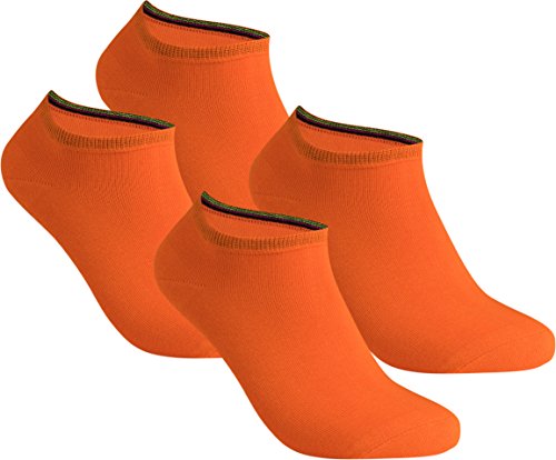gigando | Damen und Herren | Qualitäts Sneaker Socken | 4 Paar | modisch und universell | bunte kurze Strümpfe | orange | 35-38 von gigando