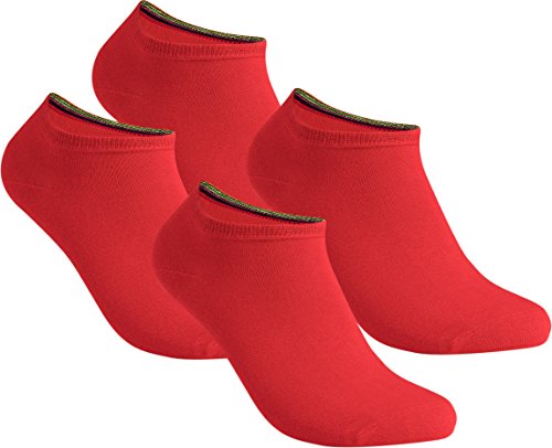 gigando | Damen und Herren | Qualitäts Sneaker Socken | 4 Paar | modisch und universell | bunte kurze Strümpfe | rot | 39-42 von gigando