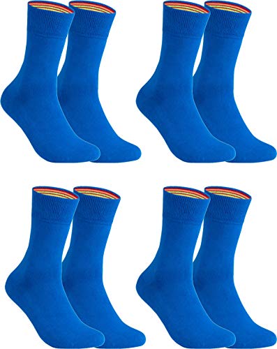 gigando Socken Herren Baumwolle Uni Farben 4er oder 8er Pack in Premiumqualität bunt farbige Strümpfe für Anzug, Business, Freizeit, 39-42, 4 Paar - Blau von gigando