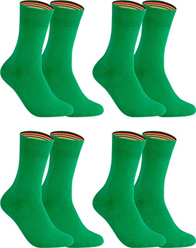 gigando Socken Herren Baumwolle Uni Farben 4er oder 8er Pack in Premiumqualität bunt farbige Strümpfe für Anzug, Business, 35-38, 4 Paar - Grün von gigando
