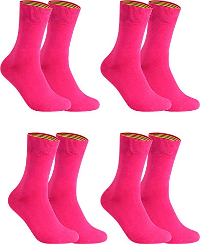 gigando – Socken Herren Baumwolle Uni Farben 4er oder 8er Pack in Premiumqualität – bunt farbige Strümpfe für Anzug, Business, Freizeit – ohne Naht - in rosa Größe 43-46 von gigando