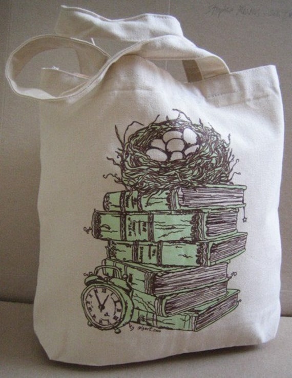 Grüne Stapelbücher, Vogelnest, Uhr, Tasche, Buchtasche, Zurück Zur Schule, Baumwolle, Bibliothek, Geschenktasche - Etsy Grüne Stapelbücher, Vogelnest, Uhr, Tasche, Buchtasche, Zurück Zur Schule, Baumwolle, Bibliothek, Geschenktasche - Etsy von gigart