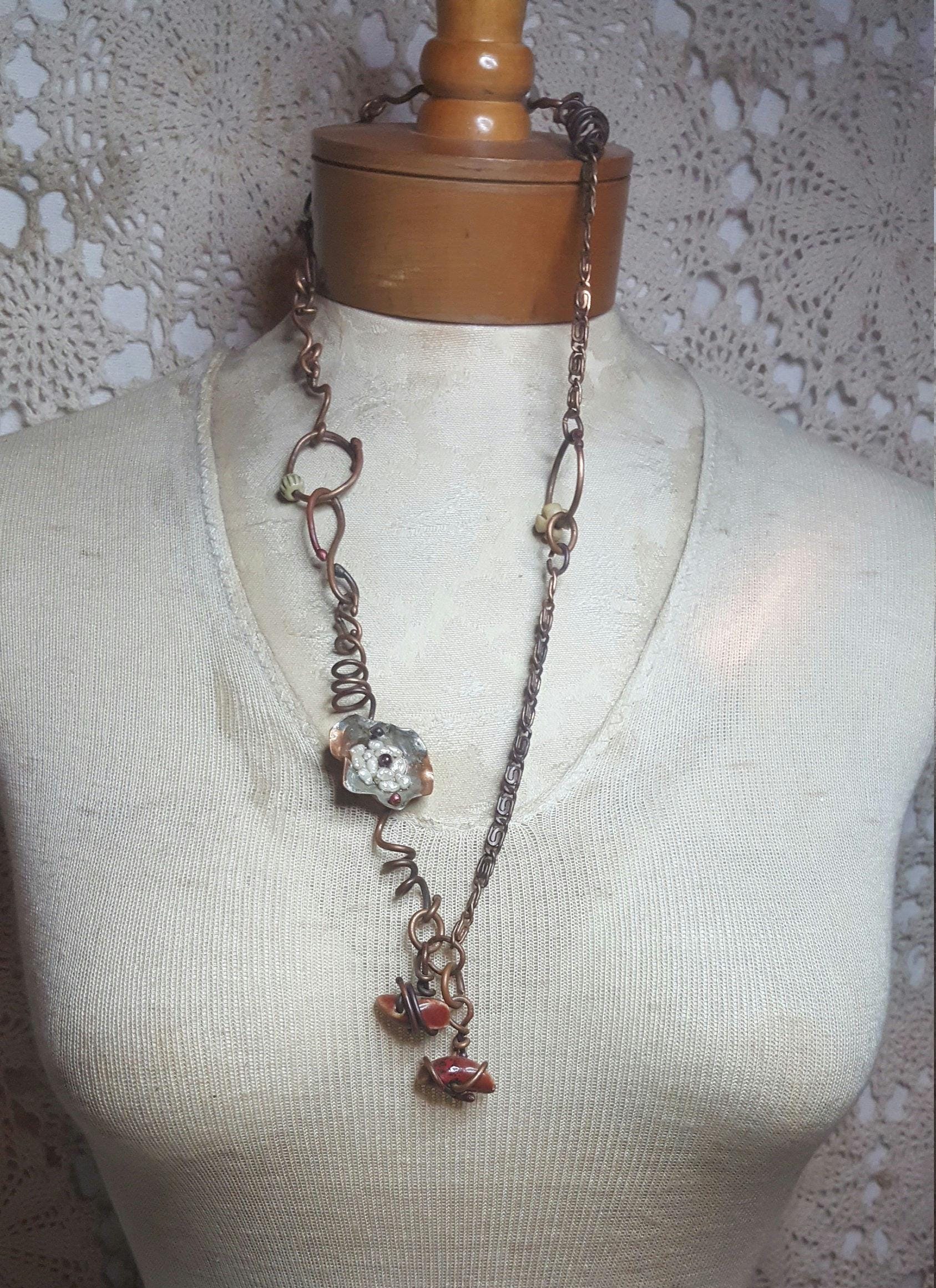 Kupfer Granat Handgefertigte Halskette Rustikale Verstellbare Mutter Der Perle Geschenk Für Sie Eine Einer Art Boho von gigiattheocean