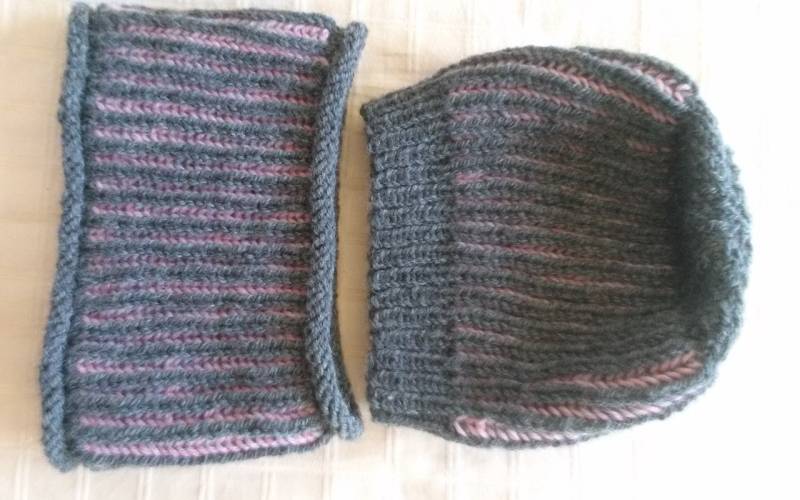 Anthrazit Und Pink Hut Kutte Oder Stirnband Set von ginaminda