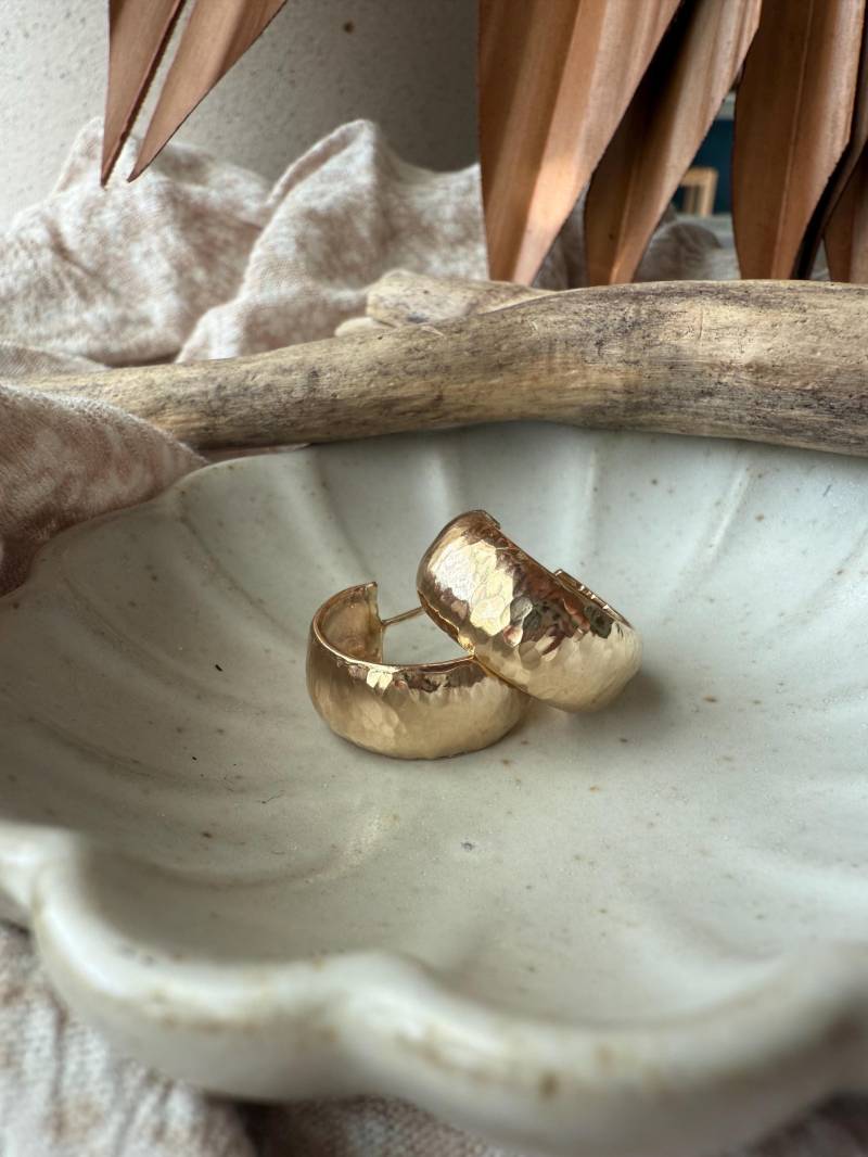 Gold Filled Creolen, Gehämmerte Creolen Für Jeden Tag Gold Filled Creolen, Gehämmerte Creolen Für Jeden Tag von gingerandpearl