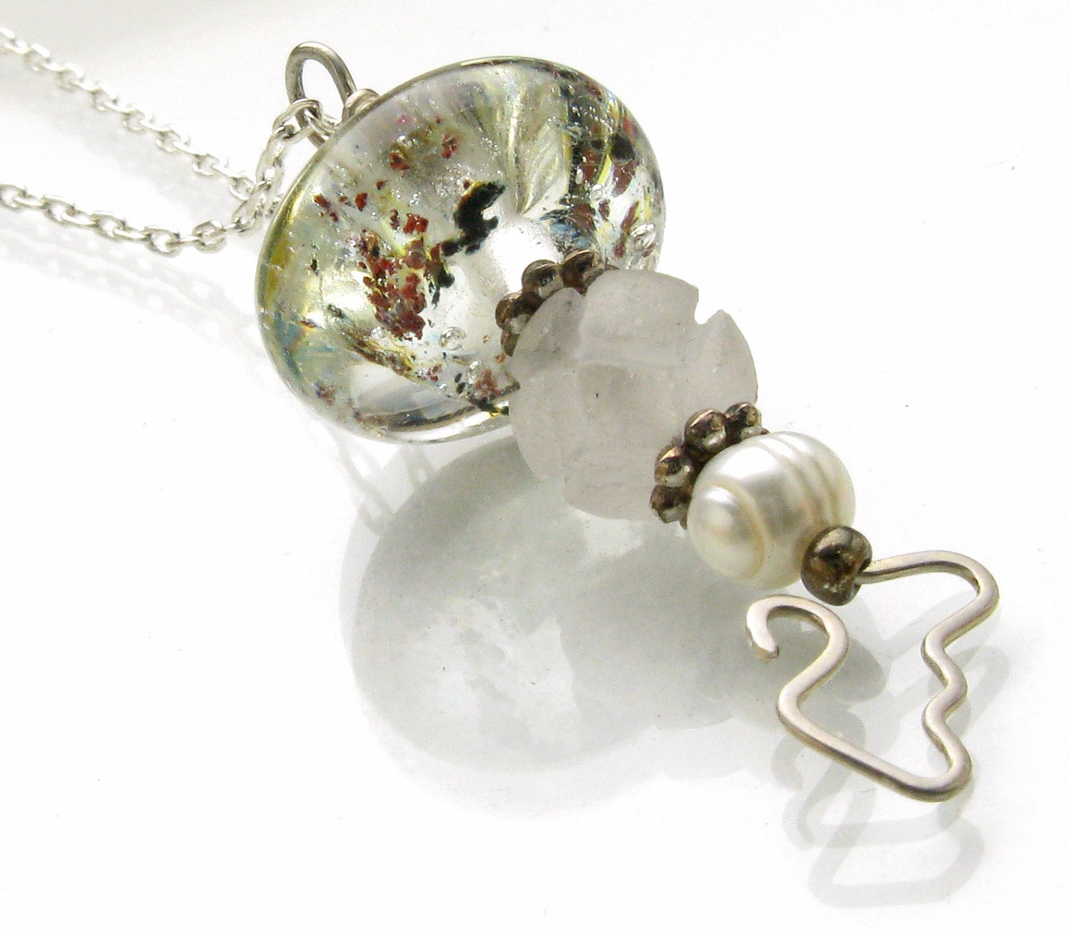 Lamp Work Bead Mit Kupfer Einschlüssen Einer Geschnitzten Quarzperle Und Perlenlampe46 Lamp Work Bead Mit Kupfer Einschlüssen Einer Geschnitzten Quarzperle Und Perlenlampe46 von gingersmixedmedia