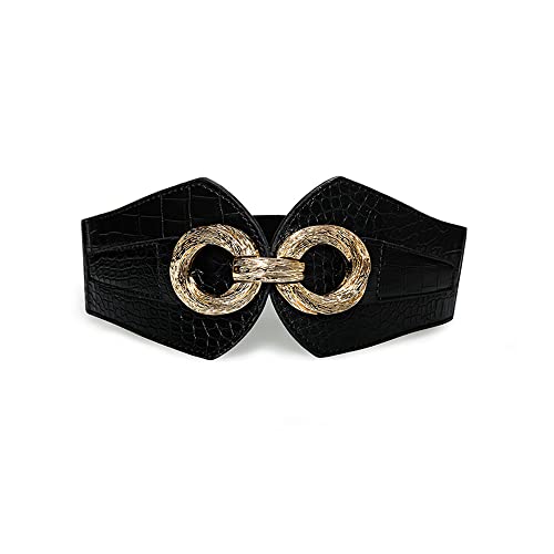 gingokuo Wide Elastic Waist Belts for Women Fashion Cinch Belts for Dresses Jeans Jumpsuit black L von gingokuo