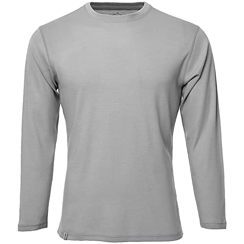 Merino Shirt - Thermounterhemd Langarm I Thermo Oberteil aus 100% Merinowolle I T-Shirt Longsleeve für Wandern, Sport I grau, Größe S von gipfelsport