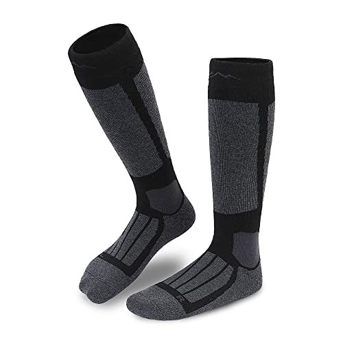 gipfelsport Skisocken für Kinder, Herren und Damen - Dicke Socken aus Merinowolle, warme Merino Snowboardsocken, 1x Paar Skistrümpfe, Anthrazit, Größe 24-27 von gipfelsport