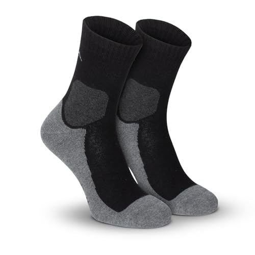 gipfelsport Wandersocken aus Merino Wolle dick Schwarz (1x Paar) 24-27 von gipfelsport