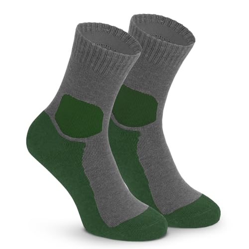 gipfelsport Wandersocken Herren & Damen, Outdoor Trekkingsocken | Hiking Socks, Wanderstrümpfe aus Merinowolle | Trekking Socken für Wandern mit extra Polster | Größe 39-41 I Grün, Dick I 1x Paar von gipfelsport