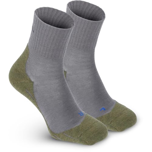 gipfelsport Wandersocken Herren & Damen, Outdoor Trekkingsocken | Hiking Socks, Wanderstrümpfe aus Merinowolle | Trekking Socken für Wandern | Größe 24-27 I Grün, Dünn I 1x Paar von gipfelsport