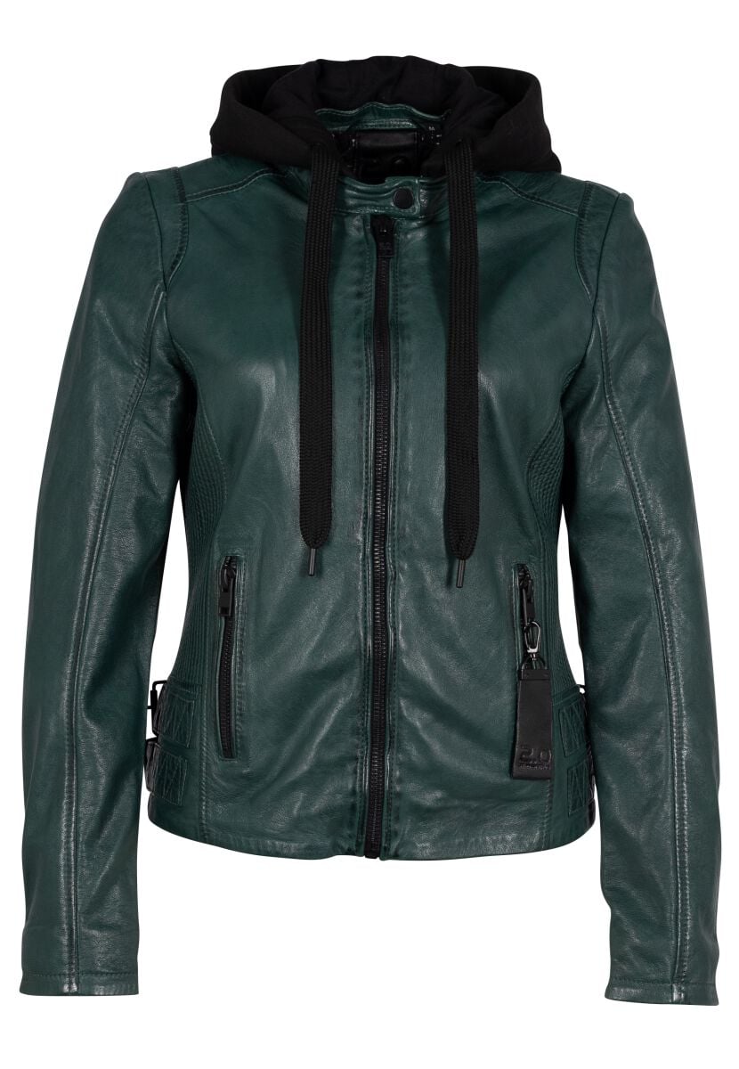 Gipsy Lederjacke - G2wAlya - XS bis 3XL - für Damen - Größe XS - dunkelgrün von gipsy