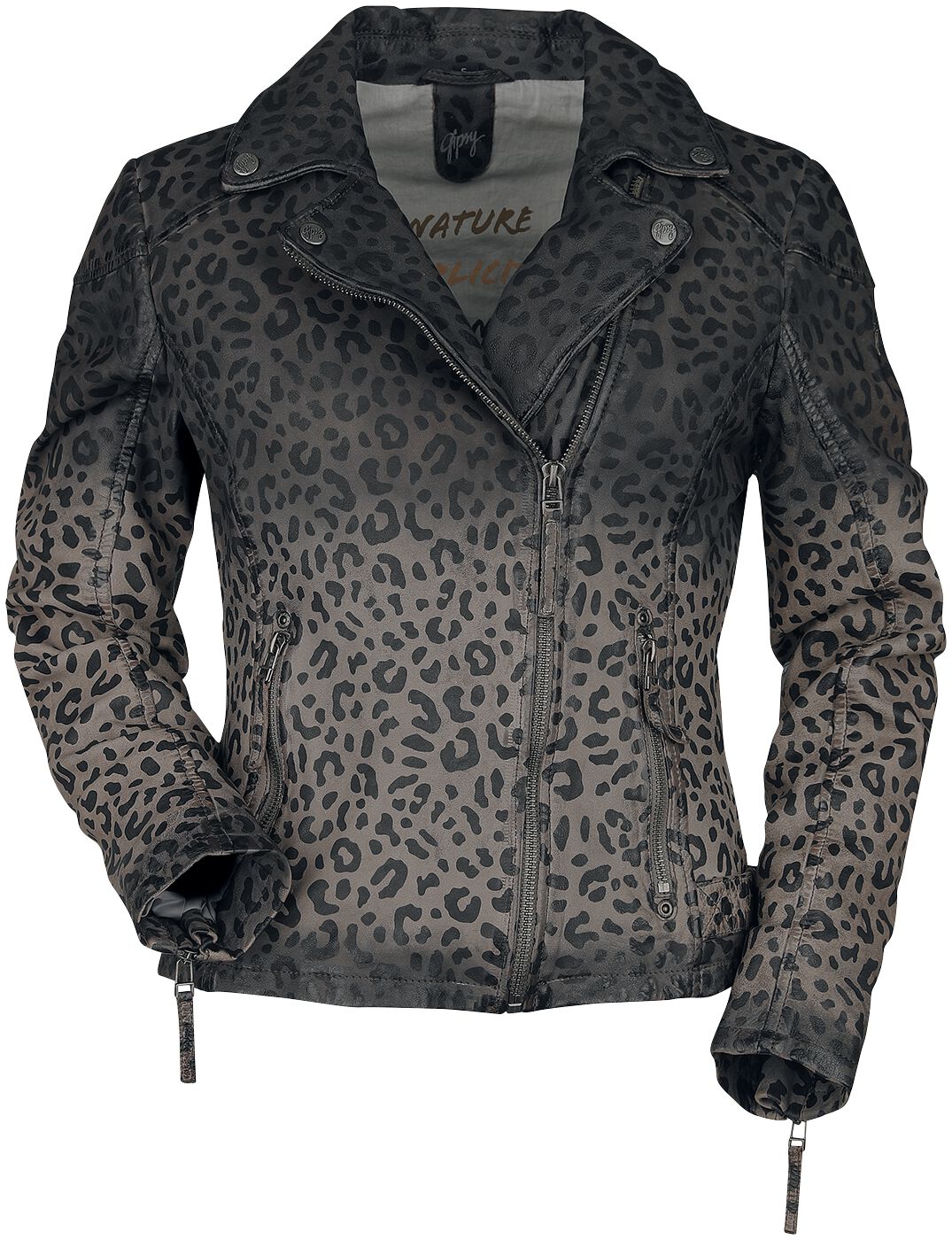 Gipsy Lederjacke - GWCheetah Lapriv - XS bis 3XL - für Damen - Größe S - grau von gipsy