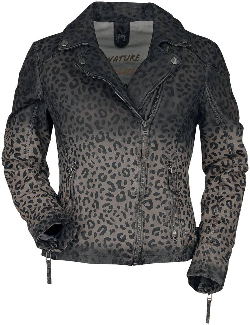 Gipsy Lederjacke - GWCheetah Lapriv - XS bis 3XL - für Damen - Größe XS - grau von gipsy