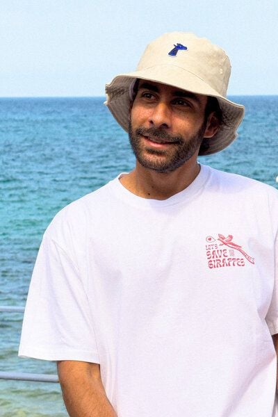 girafon bleu Bucket Hat mit gesticktem Logo - aus Bio-Baumwolle von girafon bleu