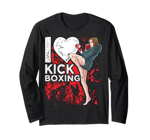 Damen Mädchen Kickboxer I Love Kickboxen Langarmshirt Damen Mädchen Kickboxer I Love Kickboxen Langarmshirt von girl i love kickboxing | kickboxing therapy