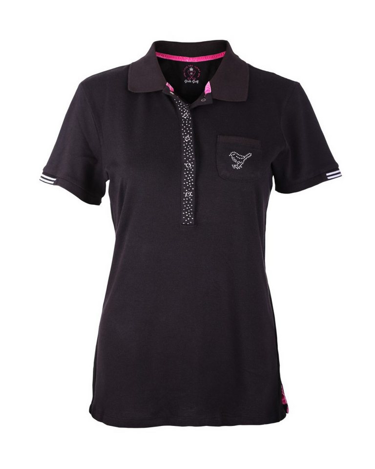 girls golf Poloshirt Girls Golf Polo 'Heart Shape' Schwarz Damen XS von girls golf