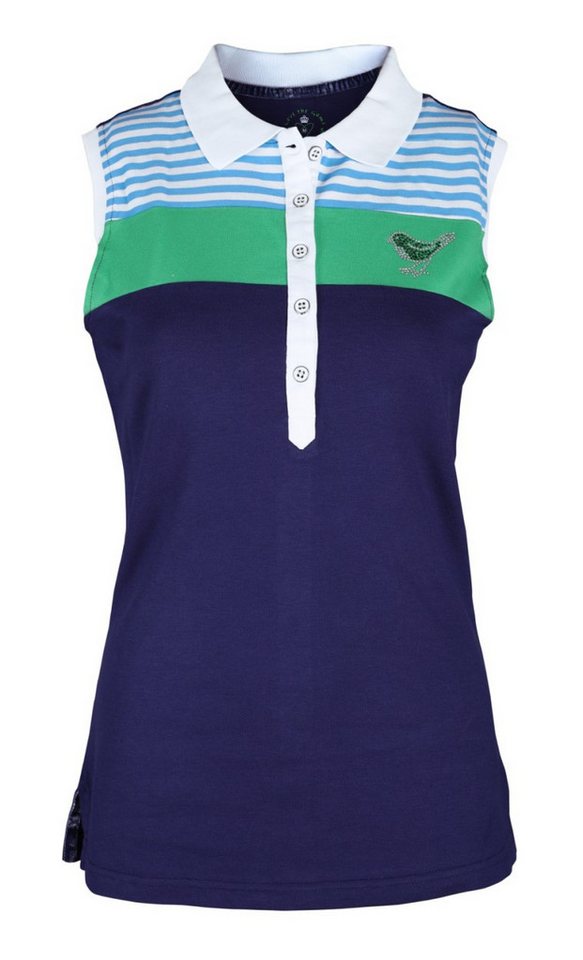 girls golf Poloshirt Girls Golf Polo Stripes Up Sleeveless Blau/Grün Damen von girls golf